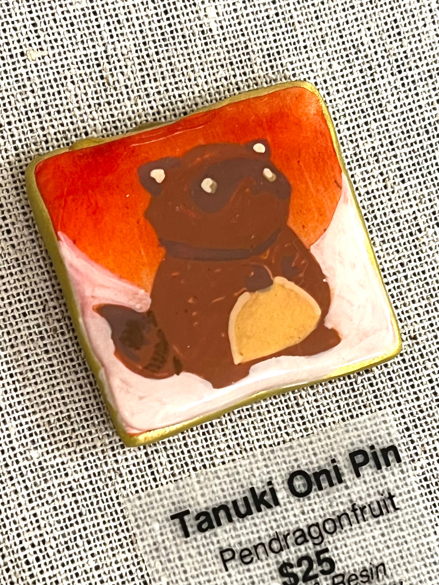 Pendragonfruit - Tanuki Pin - Original Art- Yokai Exhibition