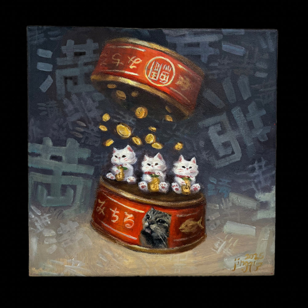 Jin Gqi Shi - Plenty - Original Art- Maneki Neko Exhibition