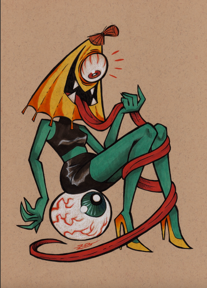 Zach Bellisimo - Tongue Tie Yokai - Art Print - Yokai Exhibition