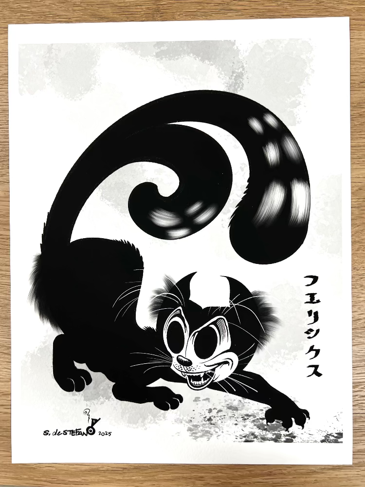 Stephan DeStefano - Demon Cat - Giclee Art Print - Yokai Exhibition