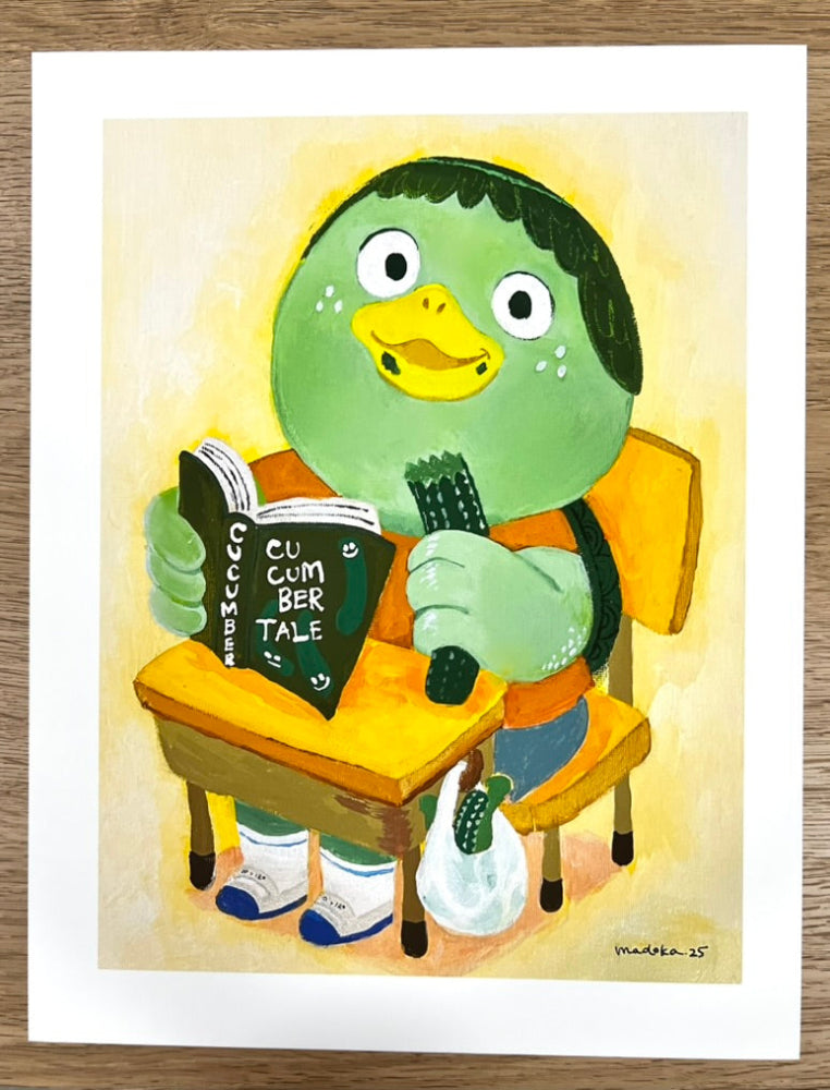Madoka Muramatsu - Kappa boy during lunch time - Art Print - Yokai Exhibition