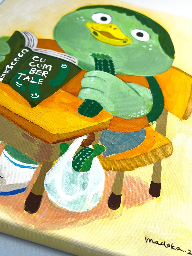Madoka Muramatsu - Kappa boy during lunch time - Original Art- Yokai Exhibition