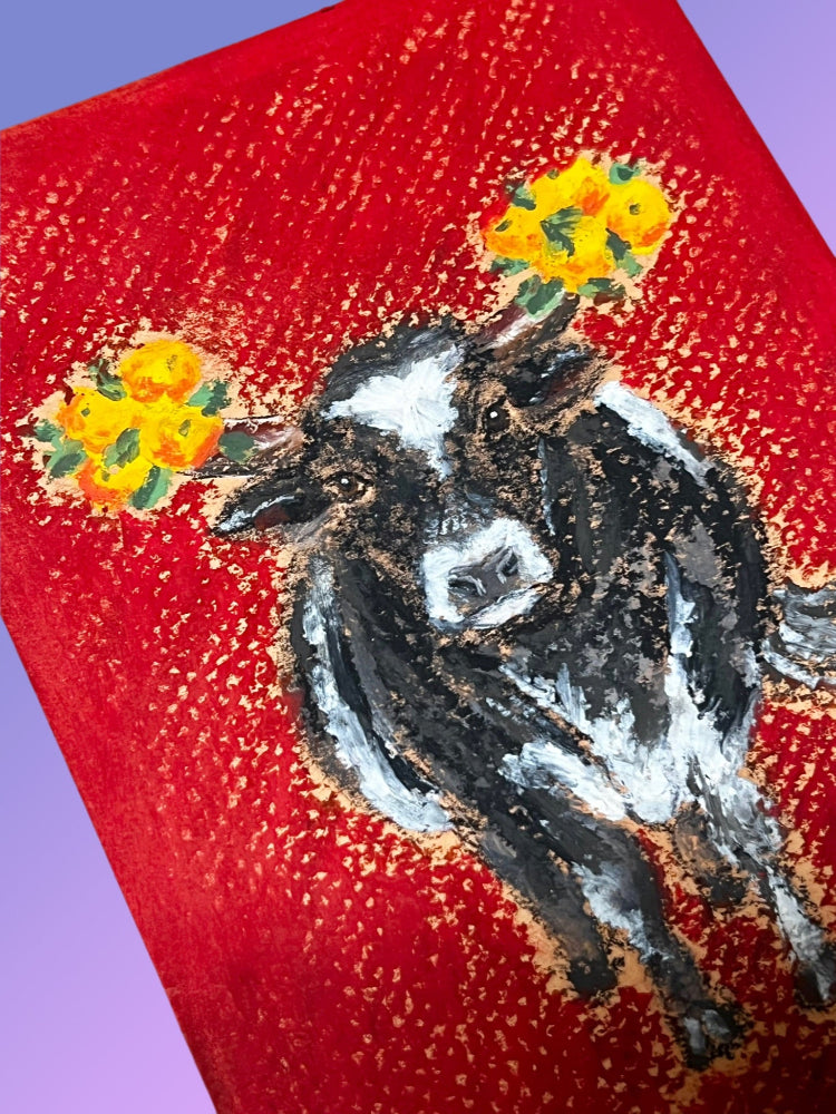 Yee Paints Traditional Art piece #116 Ox -  The 4"x 6"- Chinese Zodiac Show