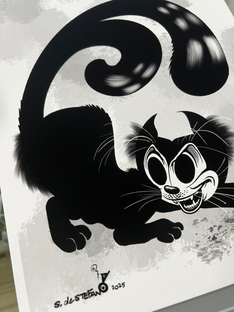 Stephan DeStefano - Demon Cat - Giclee Art Print - Yokai Exhibition