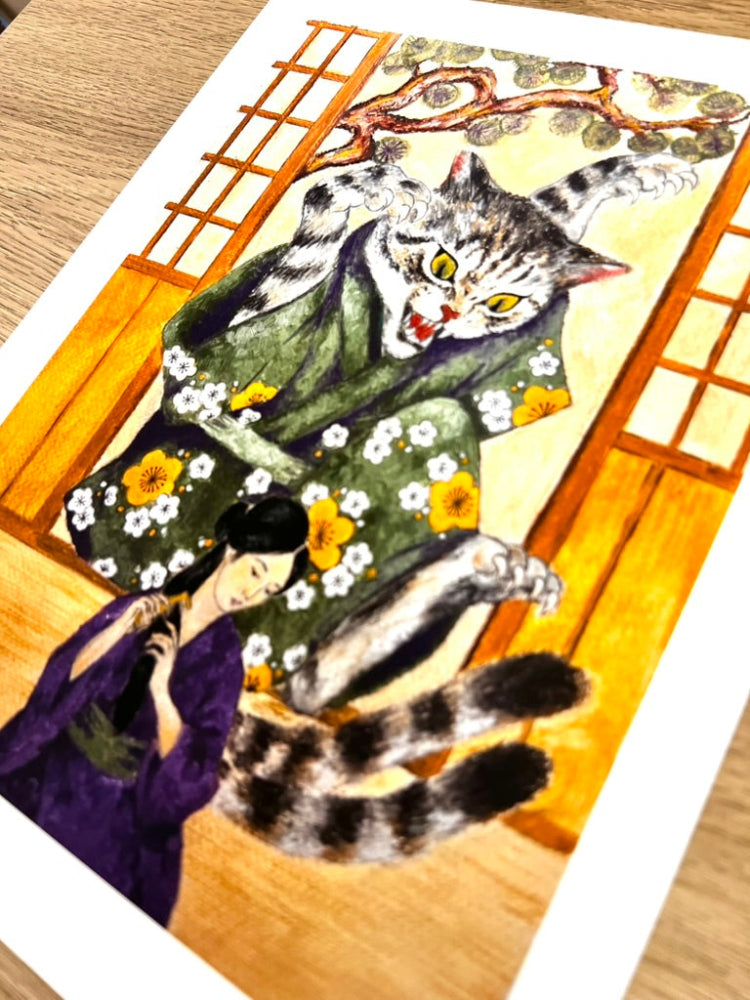 Christina Yi - Nekomata - Art Print - Yokai Exhibition