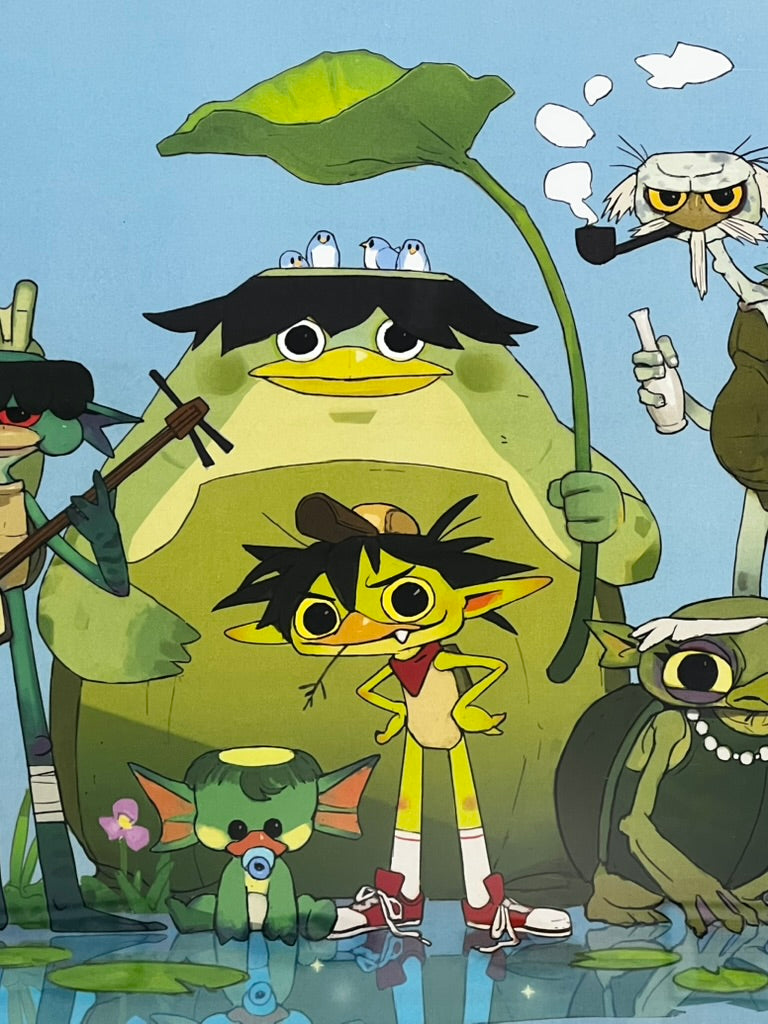 Samuel Youn - Kappa Family Photo - Original Art- Yokai Exhibition