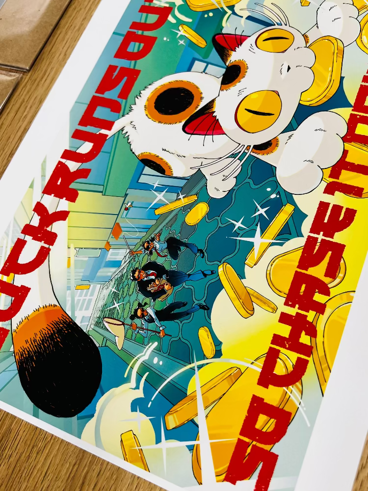Miv Choi - Luck Runs Out - Art Print- Maneki Neko Exhibition
