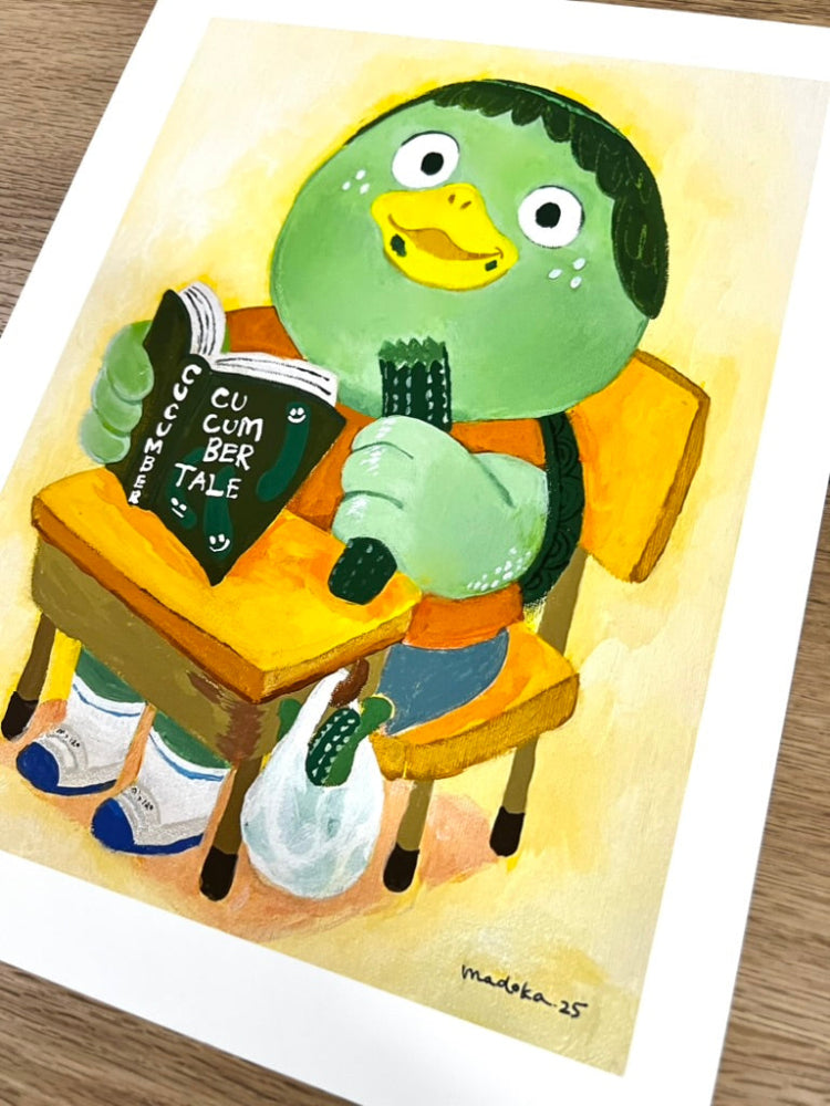 Madoka Muramatsu - Kappa boy during lunch time - Art Print - Yokai Exhibition