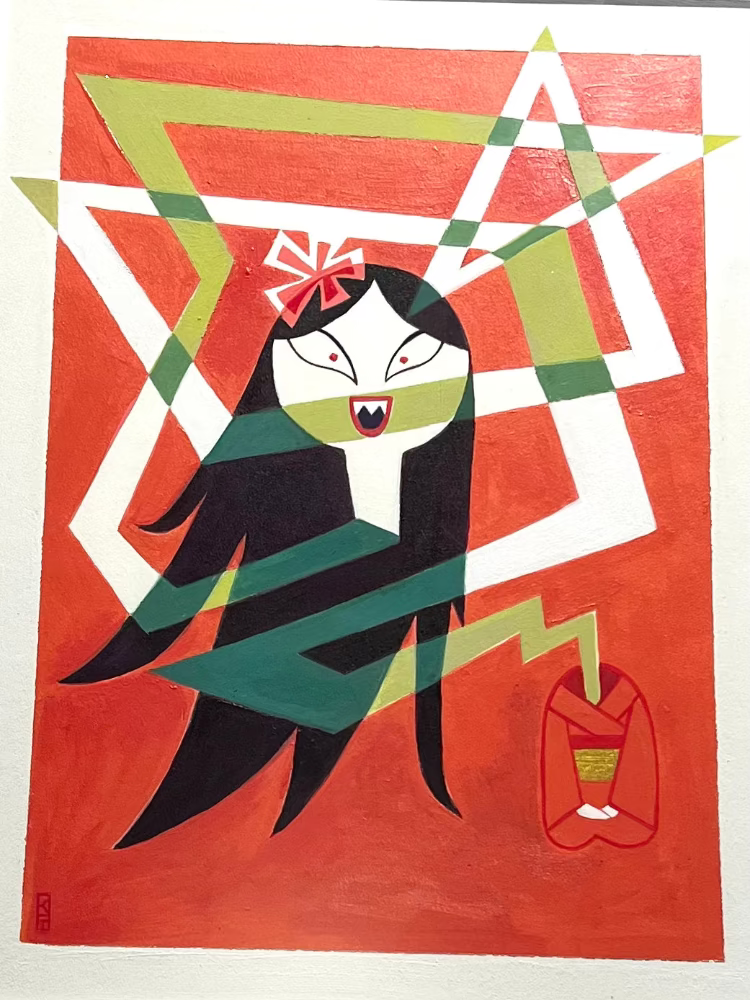 Kat Hudson - Rokurokubi - Original Art- Yokai Exhibition