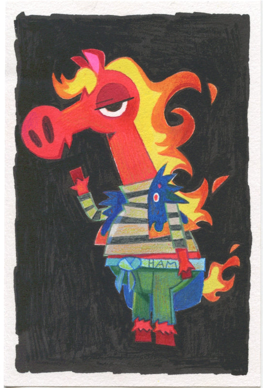 Ham Firouzan Traditional Art piece #18 -  The 4"x 6"- Chinese Zodiac Show