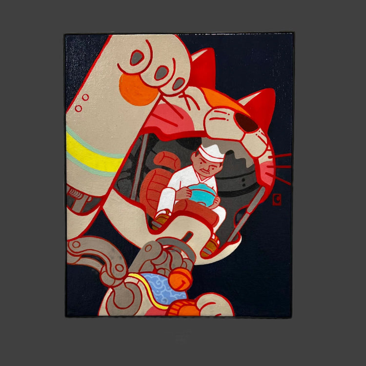 Sumin Ha - Super Neko Series - 02 - Original Art- Maneki Neko Exhibition