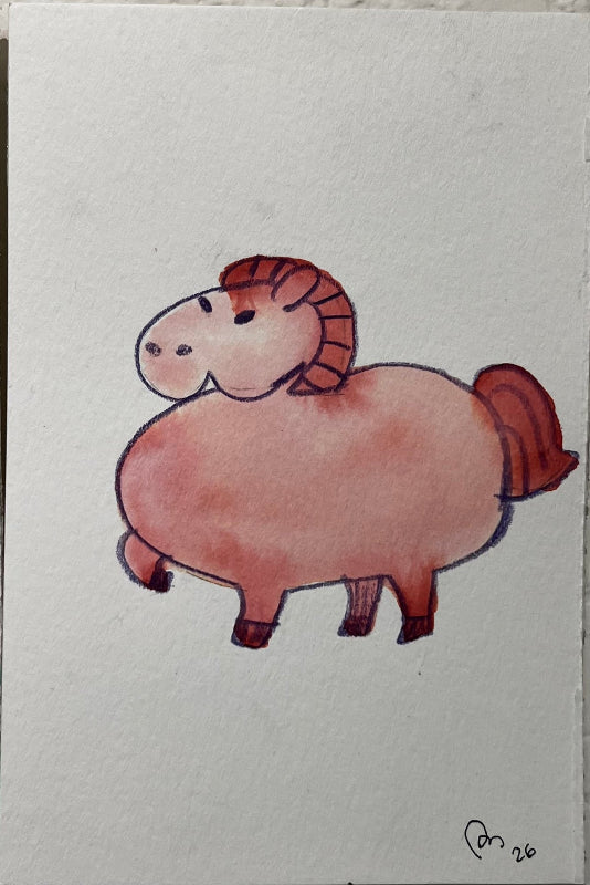Patty Metoki Traditional Art piece #102-  The 4"x 6"- Chinese Zodiac Show