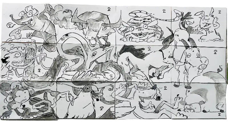 Gabe Janisz Traditional Art piece #109 -  The 4"x 6"- Chinese Zodiac Show