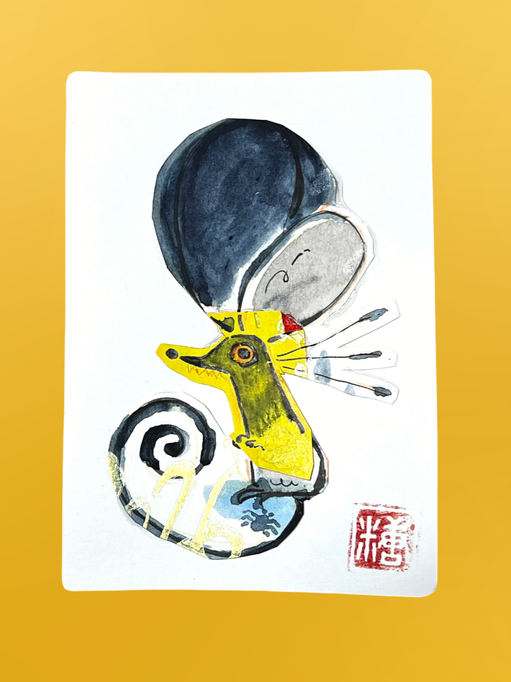 Justine King Traditional Art piece #48 -  The 4"x 6"- Chinese Zodiac Show