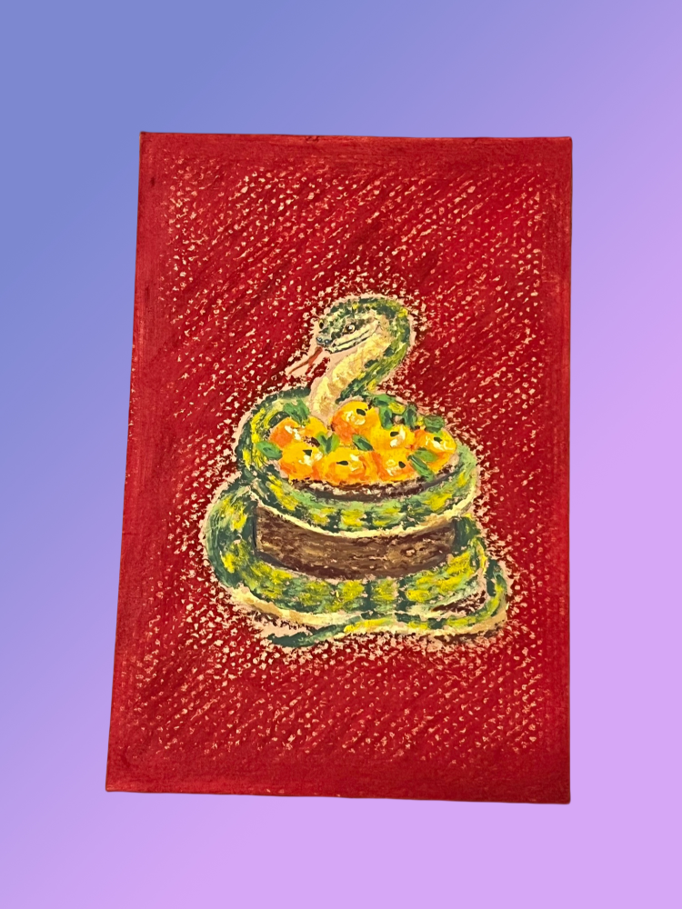 Yee Paints Traditional Art piece #119 Snake -  The 4"x 6"- Chinese Zodiac Show
