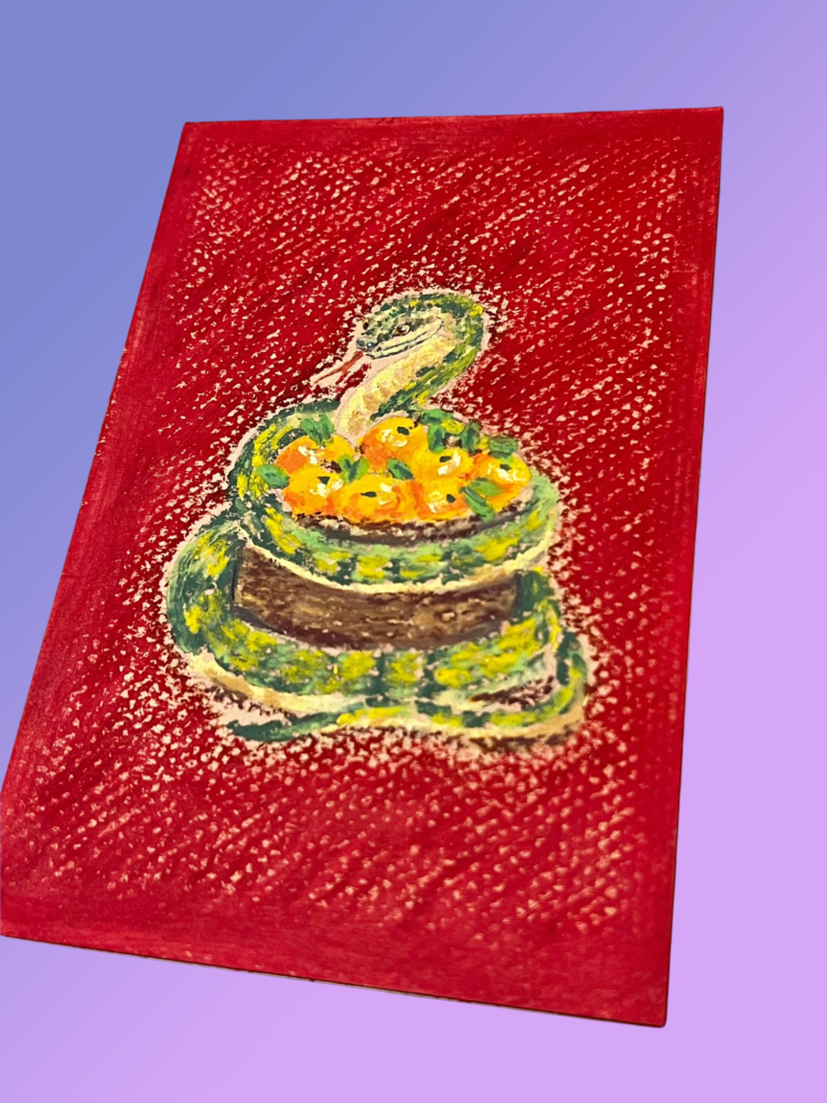 Yee Paints Traditional Art piece #119 Snake -  The 4"x 6"- Chinese Zodiac Show
