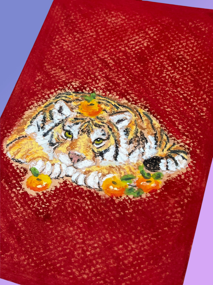 Yee Paints Traditional Art piece #117 Tiger -  The 4"x 6"- Chinese Zodiac Show