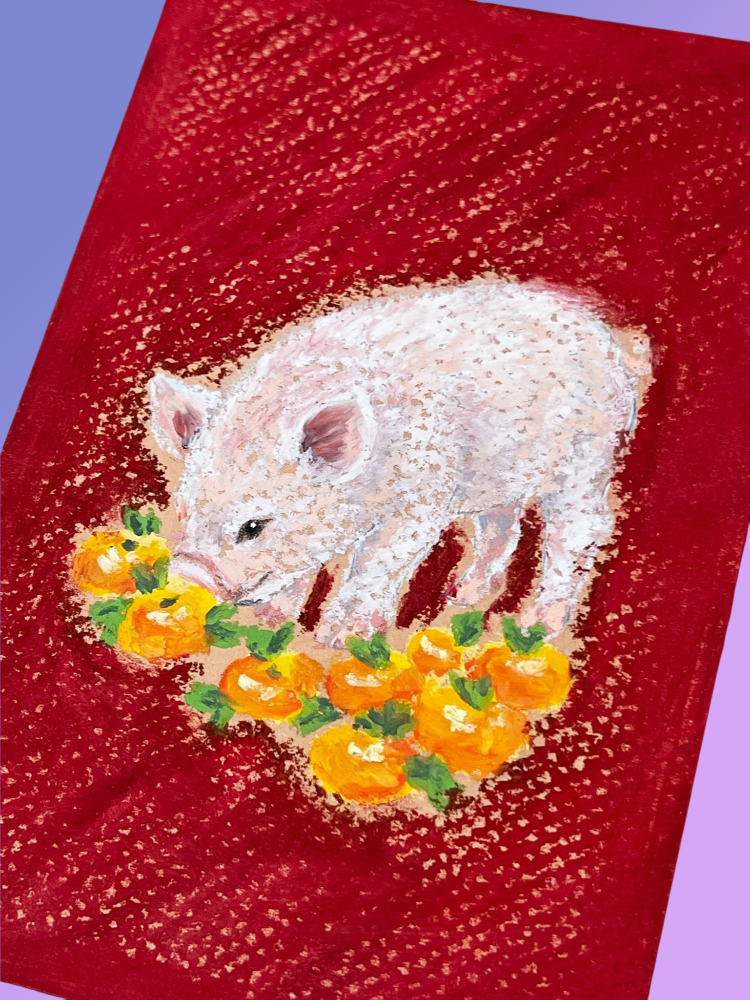Yee Paints Traditional Art piece #125 Pig -  The 4"x 6"- Chinese Zodiac Show