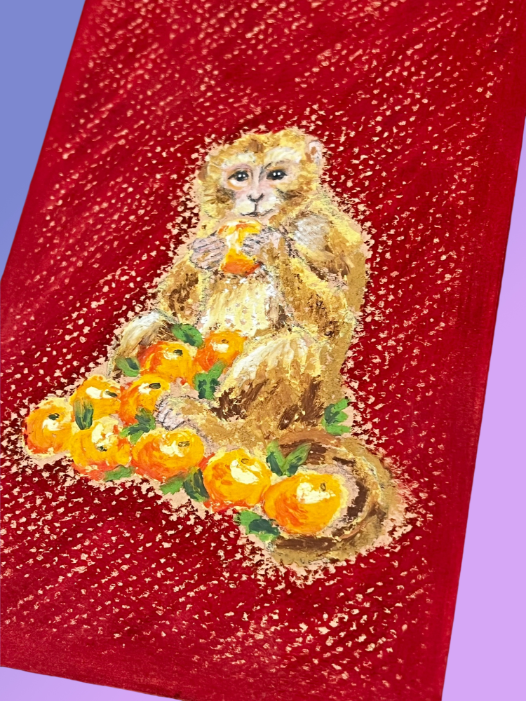Yee Paints Traditional Art piece #122 Monkey -  The 4"x 6"- Chinese Zodiac Show