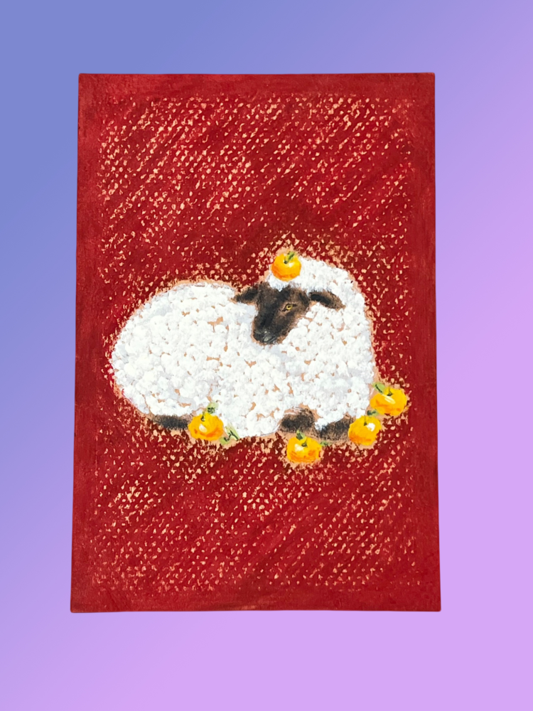 Yee Paints Traditional Art piece #121 Sheep -  The 4"x 6"- Chinese Zodiac Show