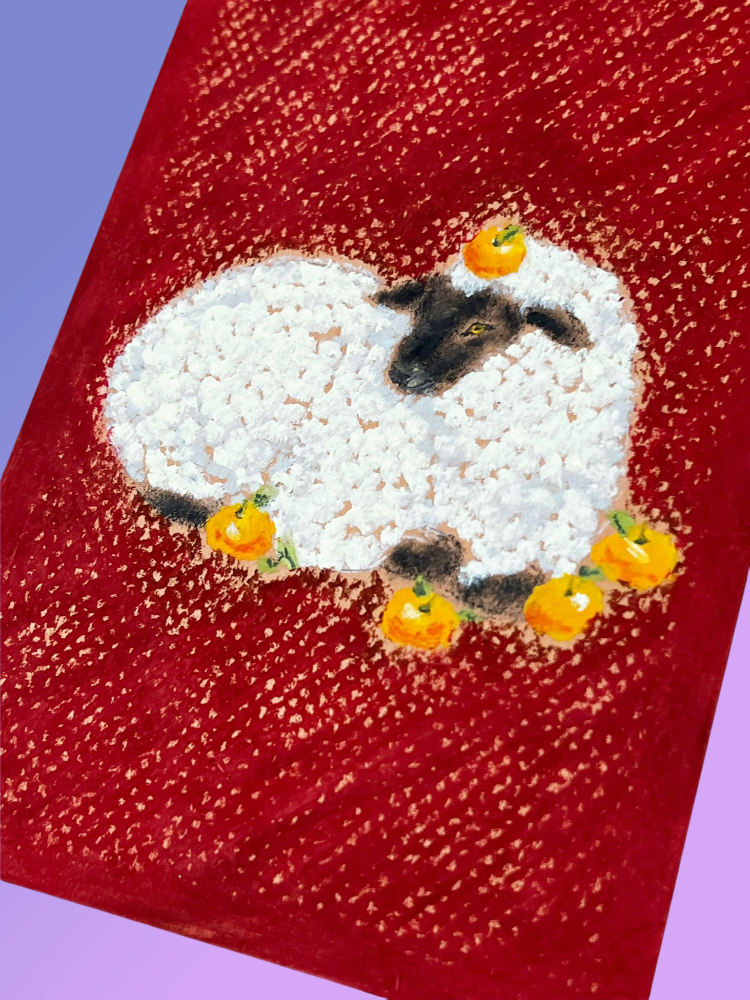 Yee Paints Traditional Art piece #121 Sheep -  The 4"x 6"- Chinese Zodiac Show