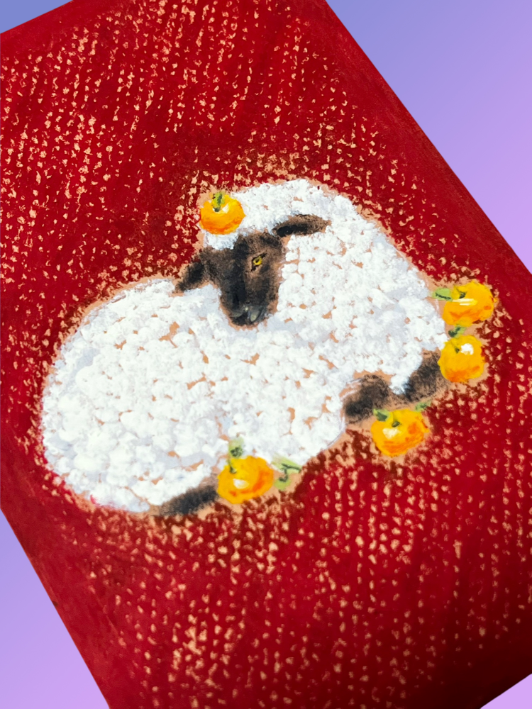 Yee Paints Traditional Art piece #121 Sheep -  The 4"x 6"- Chinese Zodiac Show