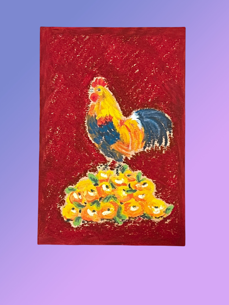 Yee Paints Traditional Art piece #123 Rooster -  The 4"x 6"- Chinese Zodiac Show