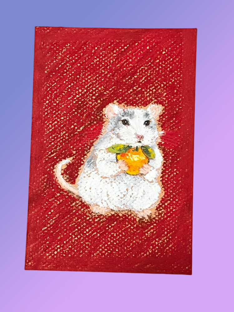Yee Paints Traditional Art piece #114 Rat -  The 4"x 6"- Chinese Zodiac Show