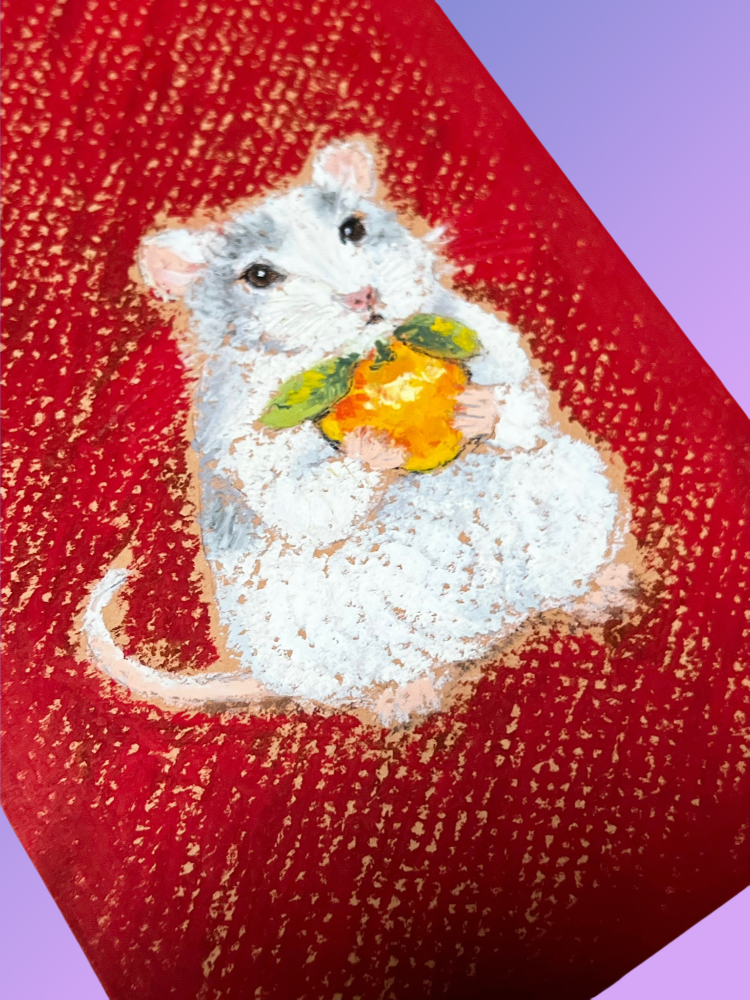 Yee Paints Traditional Art piece #114 Rat -  The 4"x 6"- Chinese Zodiac Show