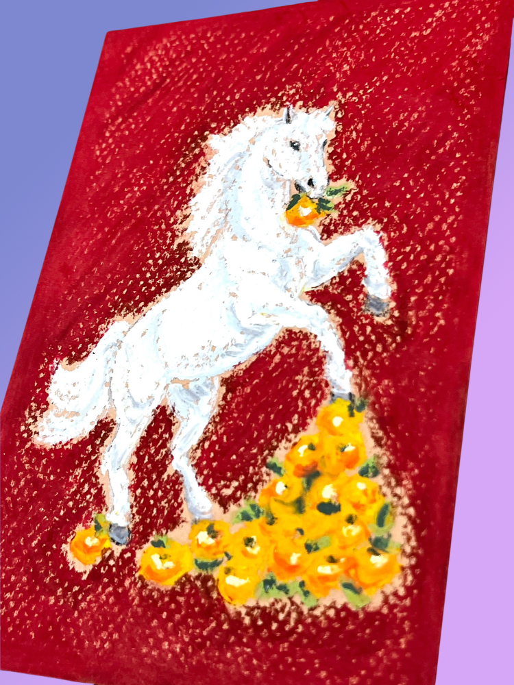 Yee Paints Traditional Art piece #120 Horse -  The 4"x 6"- Chinese Zodiac Show