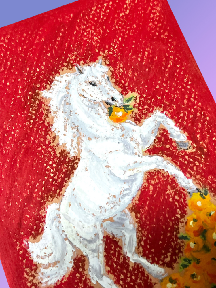 Yee Paints Traditional Art piece #120 Horse -  The 4"x 6"- Chinese Zodiac Show