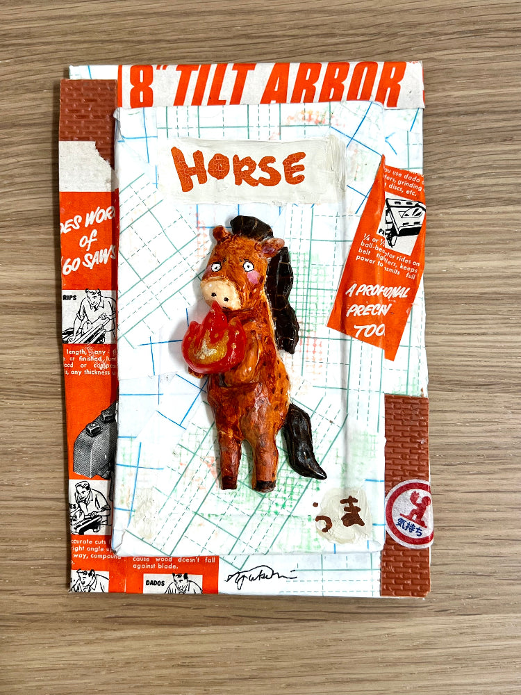 Yuki Mori Traditional Art piece #201 Horse - The 4"x 6"- Chinese Zodiac Show
