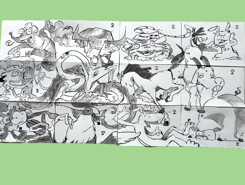 Gabe Janisz Traditional Art piece #109 -  The 4"x 6"- Chinese Zodiac Show