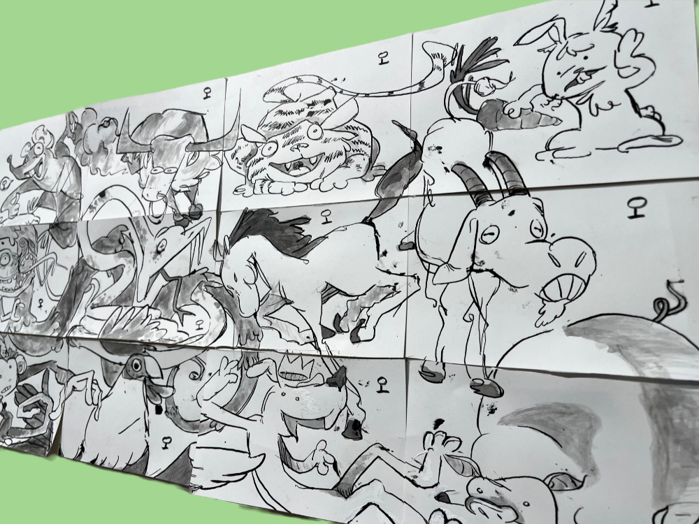 Gabe Janisz Traditional Art piece #109 -  The 4"x 6"- Chinese Zodiac Show