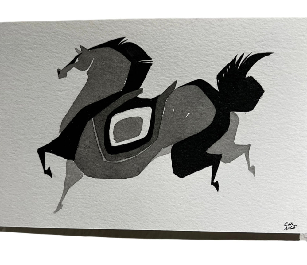 Chi Ngo Traditional Art piece #184 - The 4"x 6"- Chinese Zodiac Show