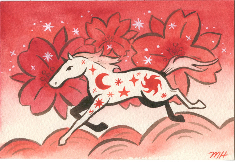 Michelle Hiraishi Traditional Art piece #154 -  The 4"x 6"- Chinese Zodiac Show