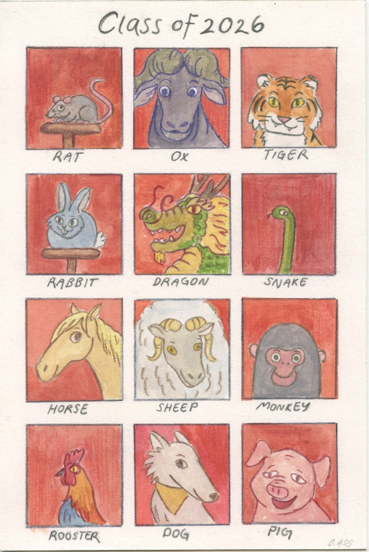 Olivia Asis Traditional Art piece #198 - The 4"x 6"- Chinese Zodiac Show