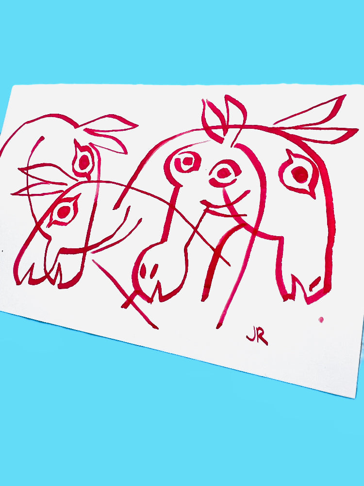 Justin Rodrigues Traditional Art piece #108 -  The 4"x 6"- Chinese Zodiac Show