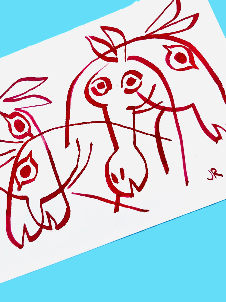 Justin Rodrigues Traditional Art piece #108 -  The 4"x 6"- Chinese Zodiac Show