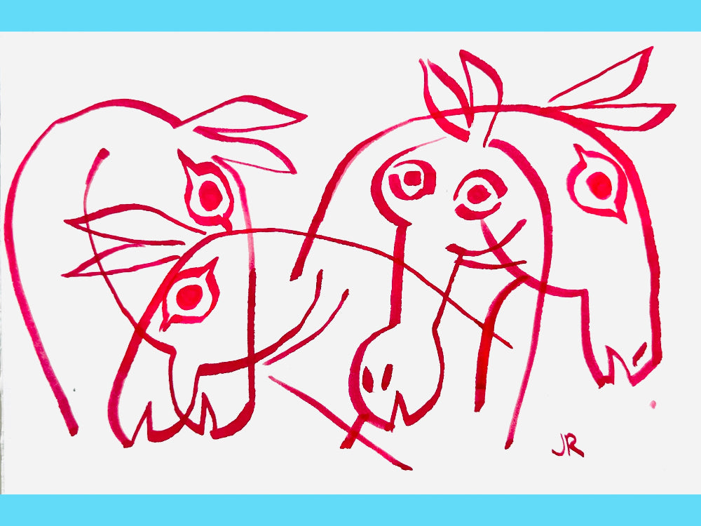 Justin Rodrigues Traditional Art piece #108 -  The 4"x 6"- Chinese Zodiac Show